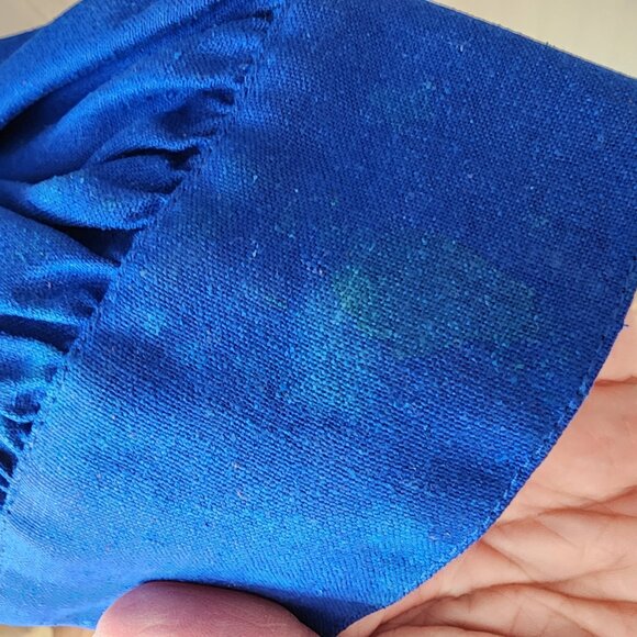 Vintage 80's Guy Laroche Paris Boutique Royal Blue Silk Sheath Dress W/Pockets - Picture 6 of 11